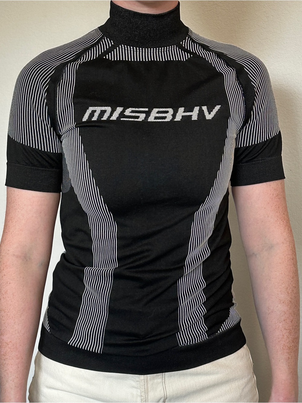 MISBHV Sport Black & White Logo Knit Top